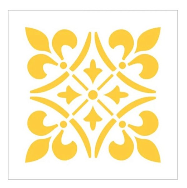 Stencil Ladrilho Arabesco 10cm x 10cm