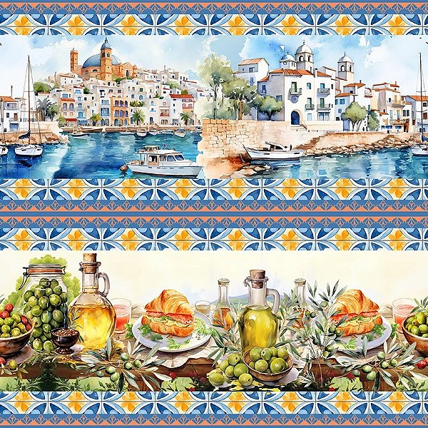 Tricoline Digital Barrado Espanha 55cm x 1,50mt