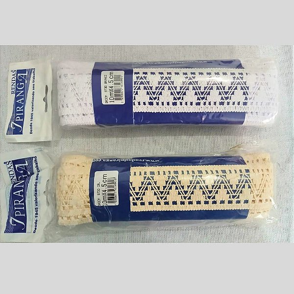 Renda 100 % Algodão 10m x 4,5cm - Ref 9730