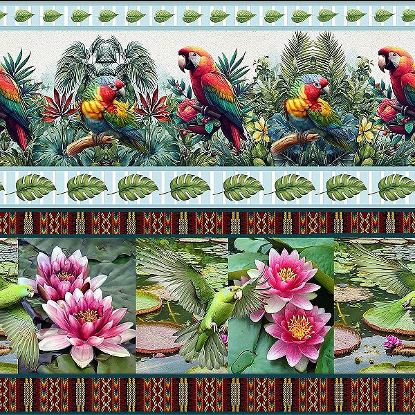 Tricoline Digital Barrado Brasil 55cm x 1,50mt