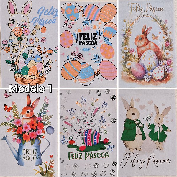 Kit 6 Panos de Copa Luxo Páscoa 50cmx70cm - Lomaer