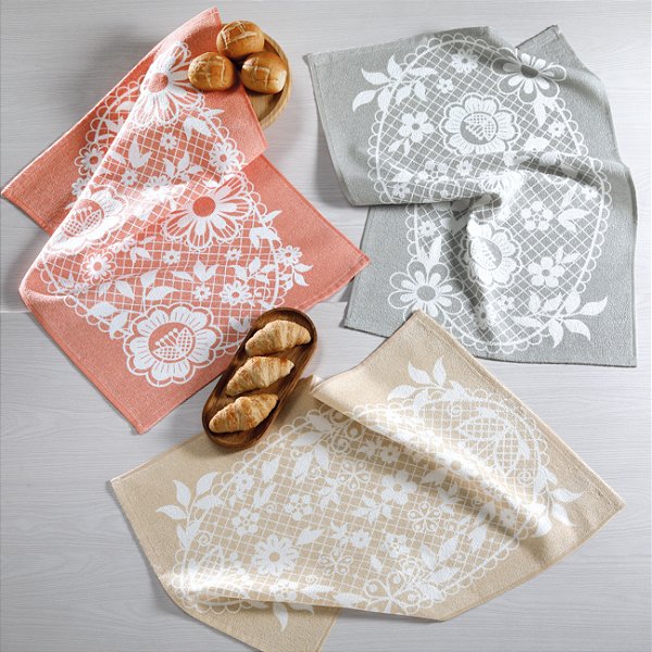 Jogo de Pano de Copa Felpudo Prata Döhler Graça - 3 Peças