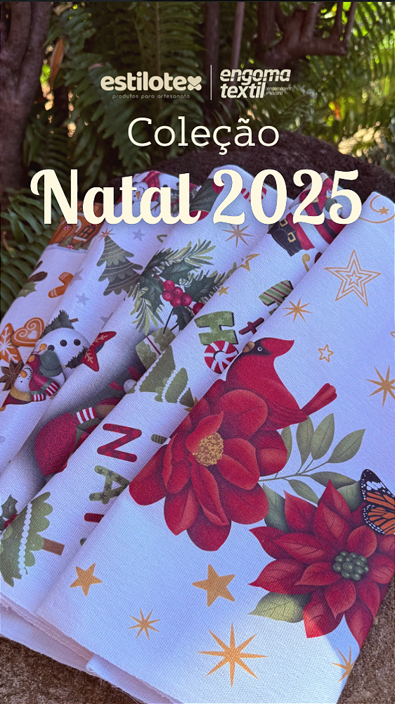 Tecido Extra Estampa Digital Natal 1,0mX70cm Engomatextil / Estilotex