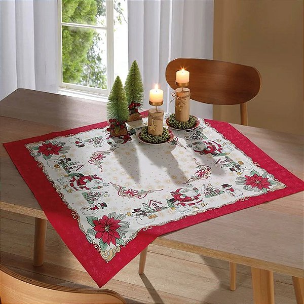 Toalha de Chá Dohler Athenas Natal 78x78cm Modelo 119