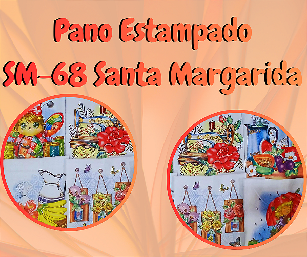 Pano de Copa SM-68 Estampado 50x75cm 100% Algodão - Santa Margarida