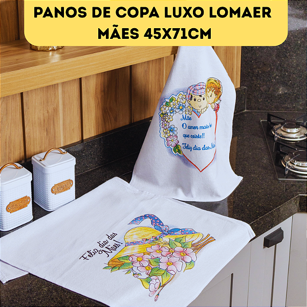 Pano de Copa Luxo Estampado Mães 45x71cm Lomaer