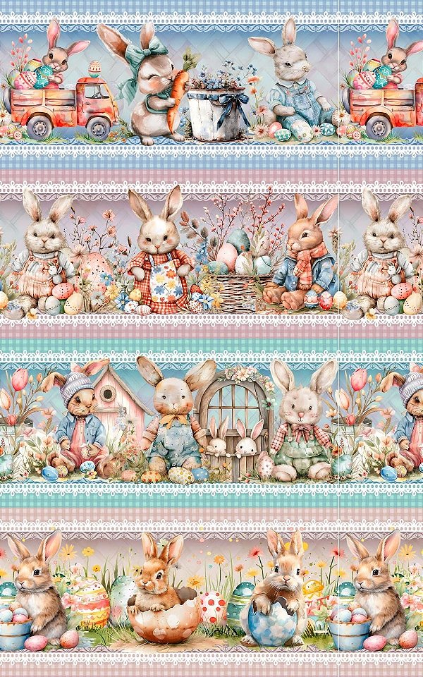 Tricoline Digital Barrado Páscoa 01 55cm x 1,50mt