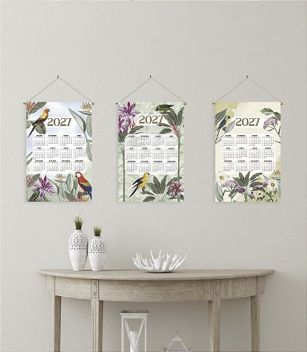 Jogo Pano de Copa Havana Calendário 2027 Estampa A 43x62cm 3 Peças - Döhler