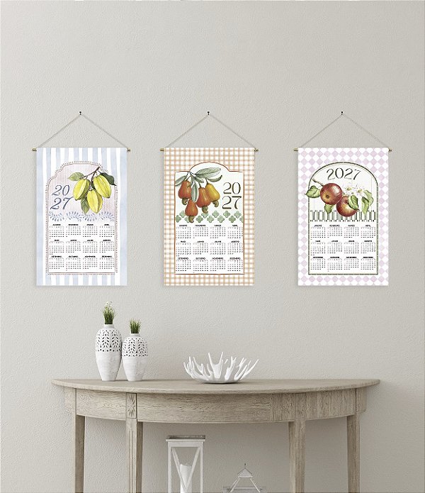 Jogo Pano de Copa Havana Calendário 2027 Estampa B 43x62cm 3 Peças - Döhler