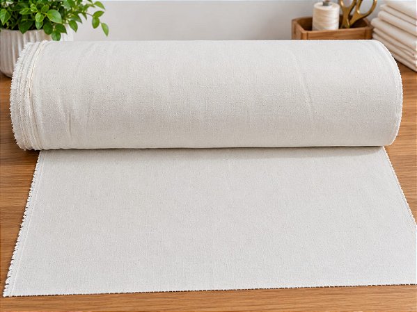 Tecido Algodão Crú Natural Luxo Trama 11 Lomaer - 1m x 70cm para Panos de Copa e Artesanato
