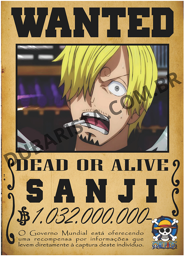 PLACA DECORATIVA  DE MDF TAM: A4 - TEMA: ONE PIECE PROCURADO / SANJI