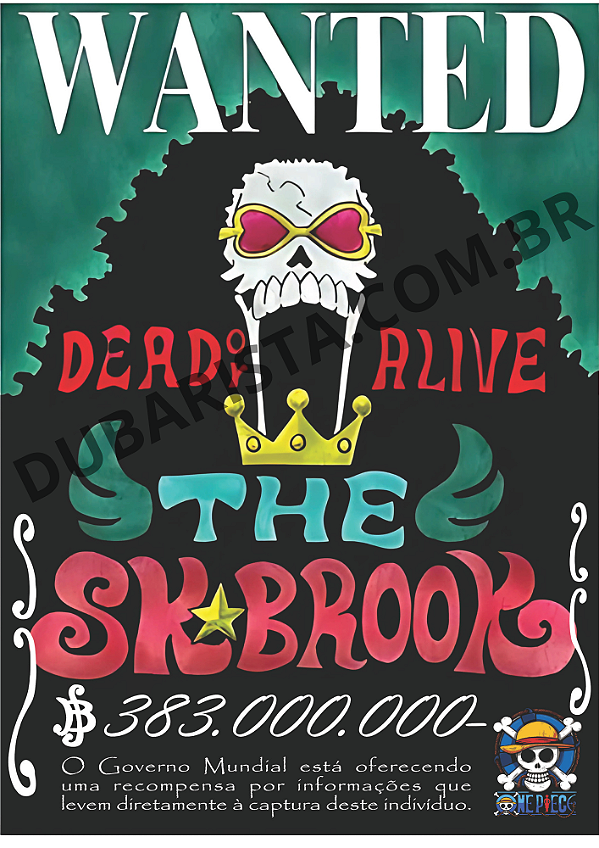 PLACA DECORATIVA  DE MDF TAM: A4 - TEMA: ONE PIECE PROCURADO / BROOK 2