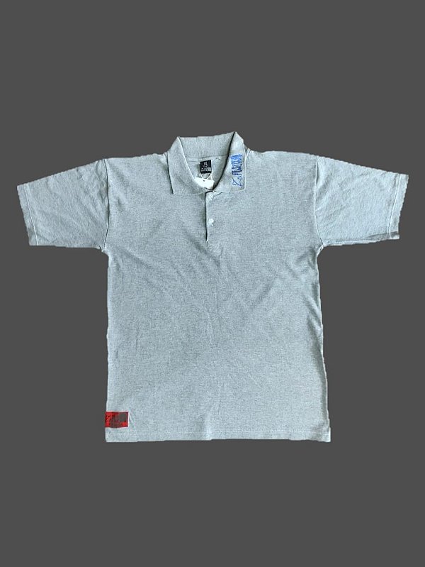 CAMISA POLO MESCLA BORDADA EM AZUL