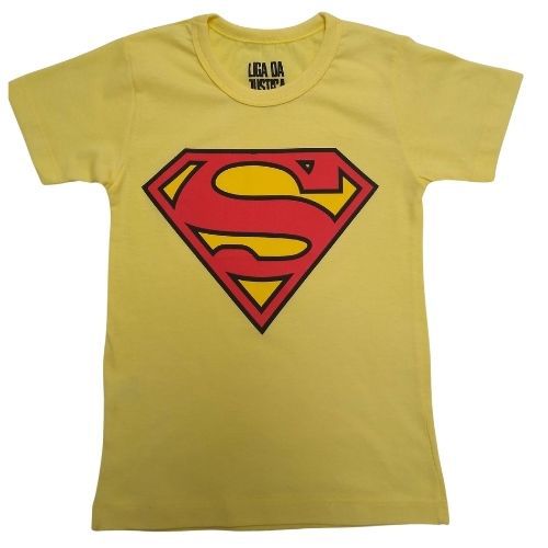 Camiseta Infantil Menino Liga da Justiça Superman - 4248 - Amarelo