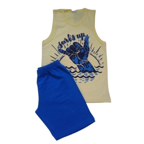 Conjunto Regata Juvenil Menino Surfs Up Amarelo - Pequetitos