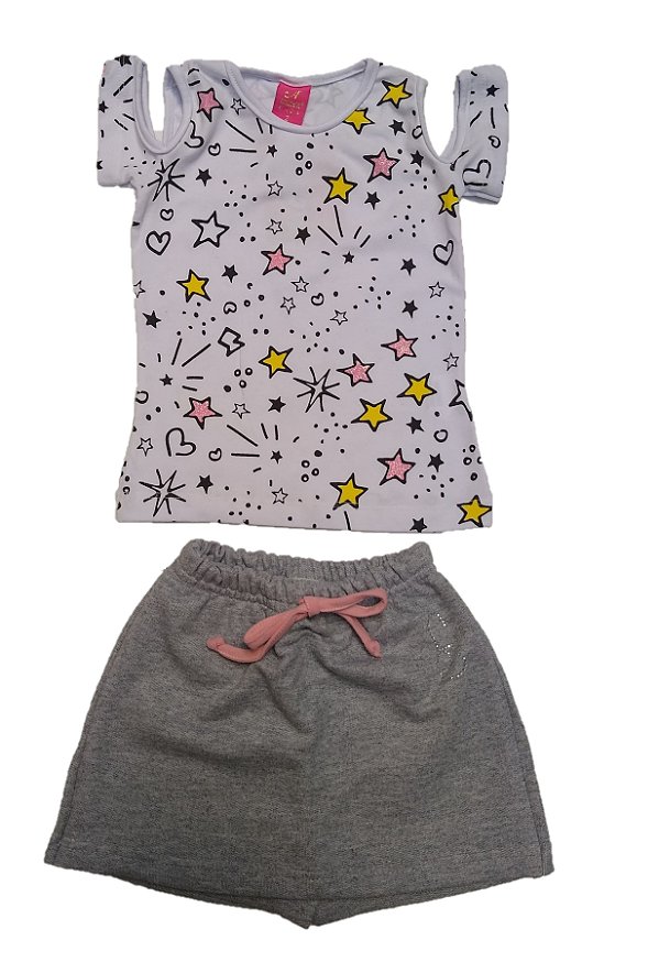 Conjunto Blusa shorts saia - Anabela Kids