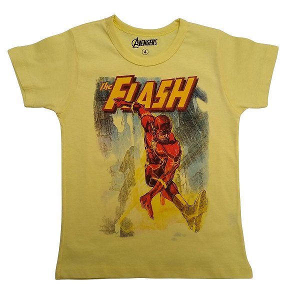 Camiseta Infantil Menino Flash Amarelo - Marvel Avengers