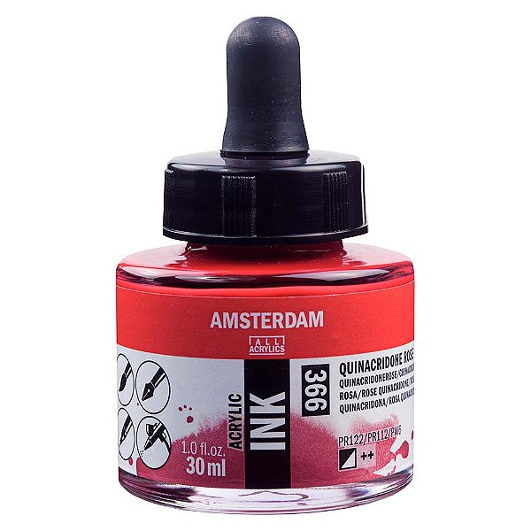 Tinta Acrílica Líquida Amsterdam Ink Quinacridone Rose 366 30ml