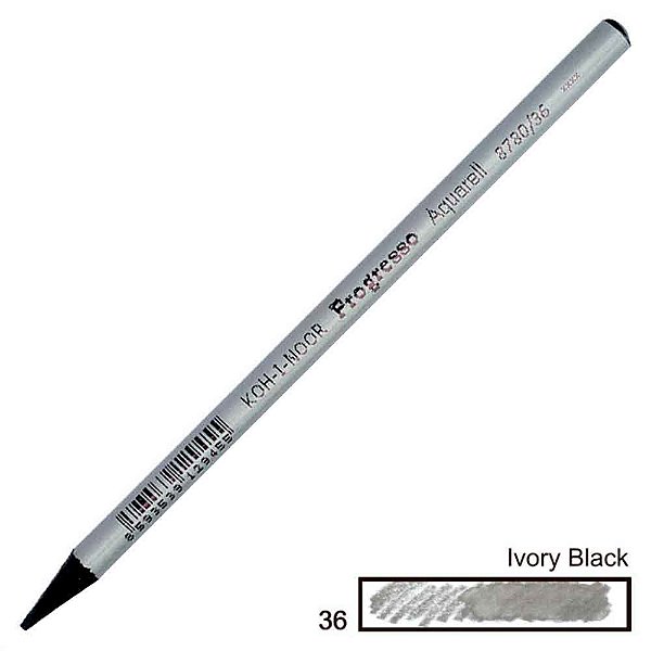 Lápis de Cor Aquarelável Integral Progresso Ivory Black 36