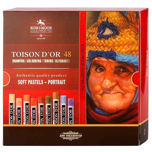 Giz Pastel Seco 48 Cores Retrato Toison DO`r Koh-I-Noor