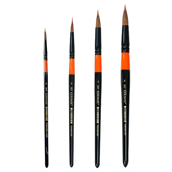 Pincel keramik 3027 Redondo Kit 4 Tamanhos