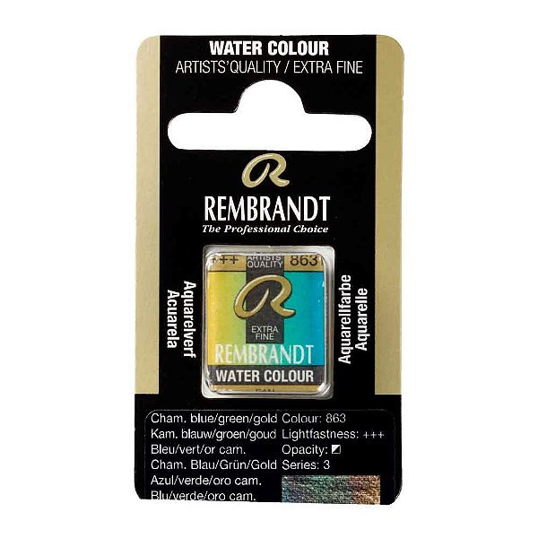 Aquarela em Pastilha Chamaleon Blue Green Gold 863 Rembrandt