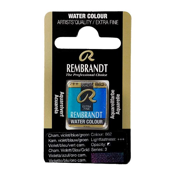 Aquarela em Pastilha Chamaleon Violet Blue Green 862 Rembrandt