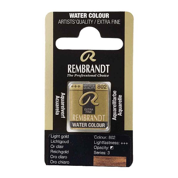 Aquarela em Pastilha Light Gold 802 Rembrandt