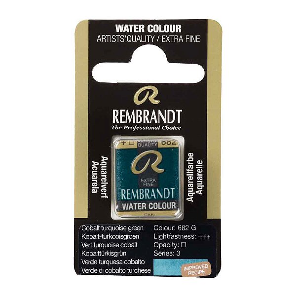 Aquarela em Pastilha Cobalt Turquoise Green 682 Rembrandt