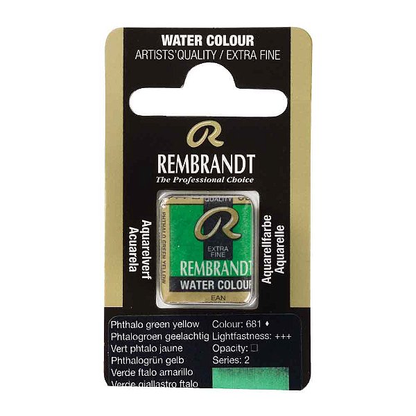 Aquarela em Pastilha Phthalo Green Yellow 681 Rembrandt