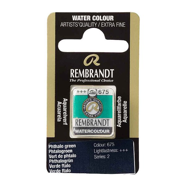 Aquarela em Pastilha Phthalo Green 675 Rembrandt