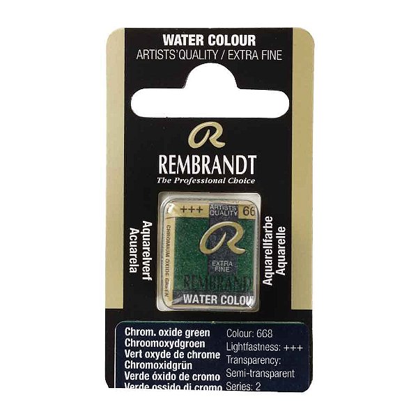 Aquarela em Pastilha Chromium Oxide Green 668 Rembrandt