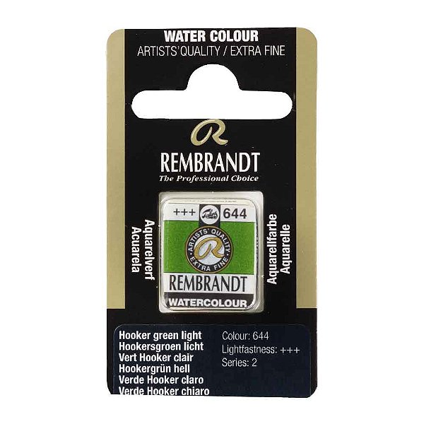 Aquarela em Pastilha Hooker Green Light 644 Rembrandt