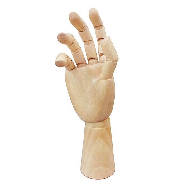 Mão Madeira Articulada Direita 20cm