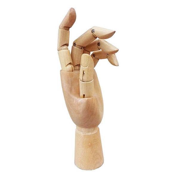 Mão Madeira Articulada Esquerda 18cm