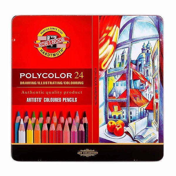 Lápis de Cor Profissional Polycolor 24 cores Koh-I-Noor