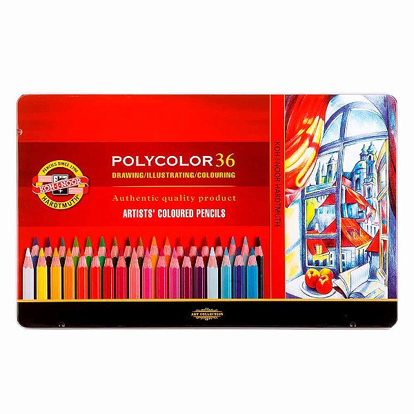 Lápis de Cor Profissional Polycolor 36 cores Koh-I-Noor