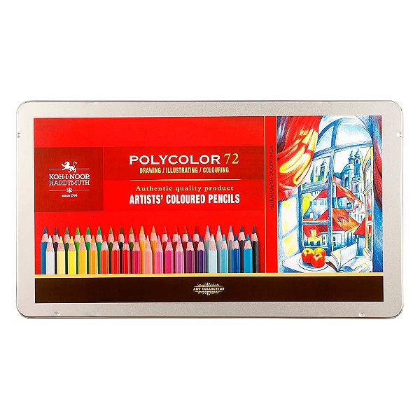 Lápis de Cor Profissional Polycolor 72 cores Koh-I-Noor