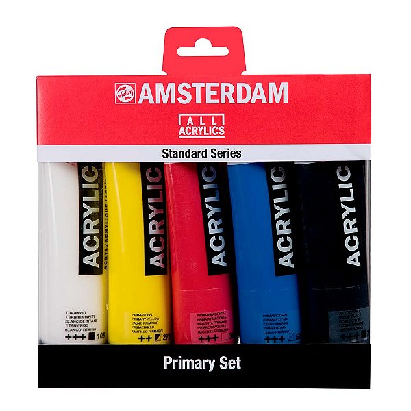 Kit Tinta Acrílica Amsterdam Primary Set 5 Tubos