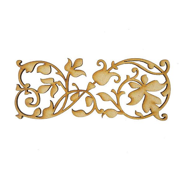 Aplique MDF Cru Arabesco Floral