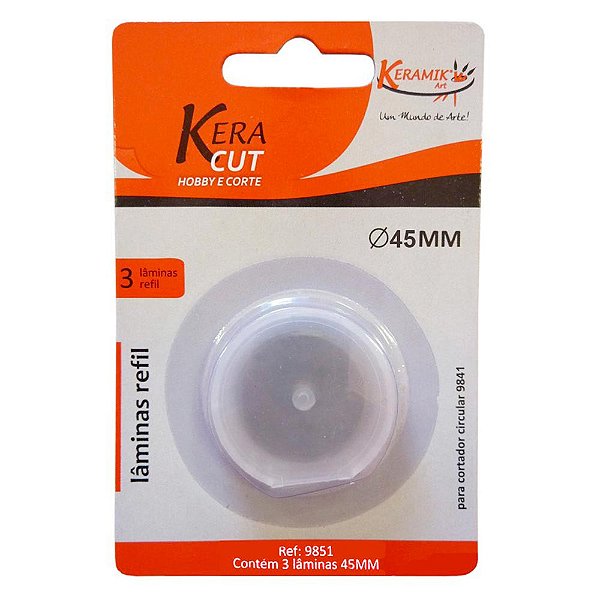 Lâmina Refil 45mm para Cortador Circular Keramik 9841 Cartela 3 Unidades