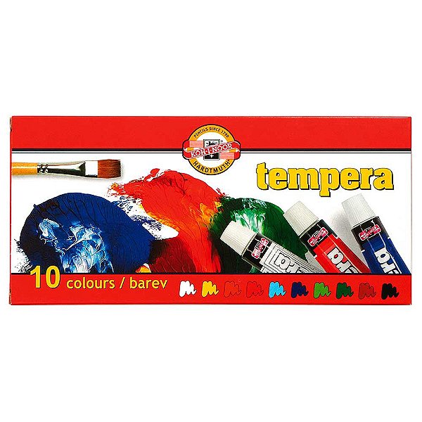 Guache Tempera Koh-I-Noor 10ml 10 Cores