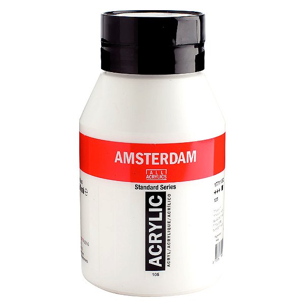 Tinta Acrílica Talens Amsterdam 1 Litro 105 Branco de Titânio