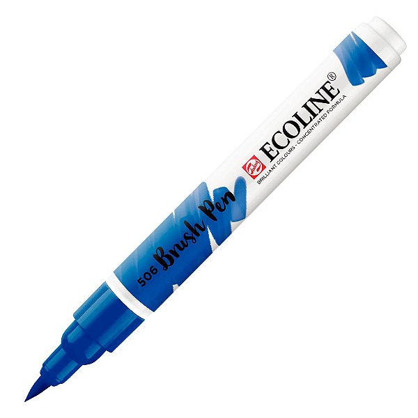 Caneta Ecoline Brush Pen Azul Ultramarine Escuro 506