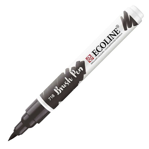 Caneta Ecoline Brush Pen Cinza Escuro 718