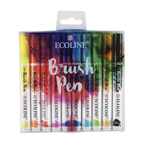 Caneta Ecoline Brush Pen Estojo com 10 Unidades