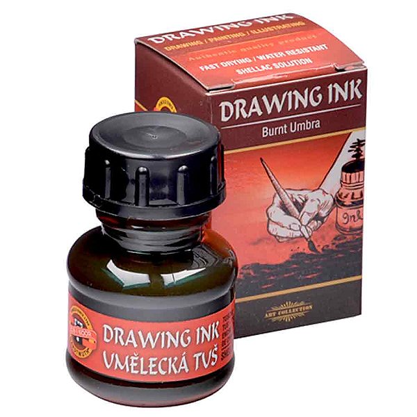 Tinta Drawing Ink para Caligrafia Sombra Queimada 20g