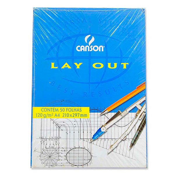 Bloco Papel Canson Layout A4 120g/m² 50 Folhas