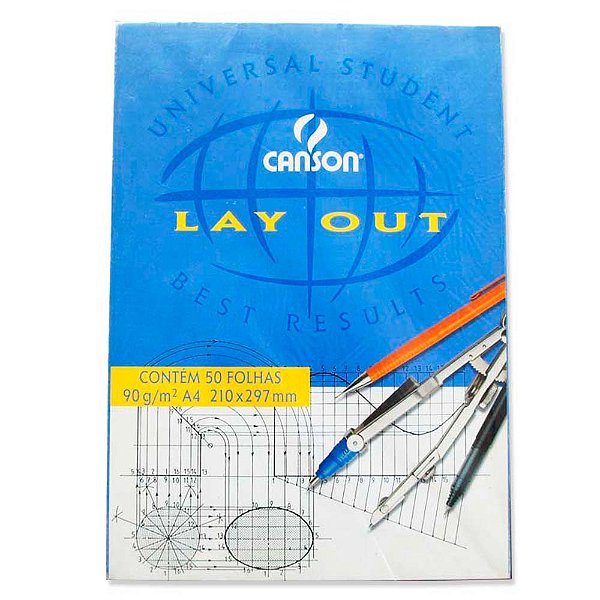 Bloco Papel Canson Layout A4 90g/m² 50 Folhas