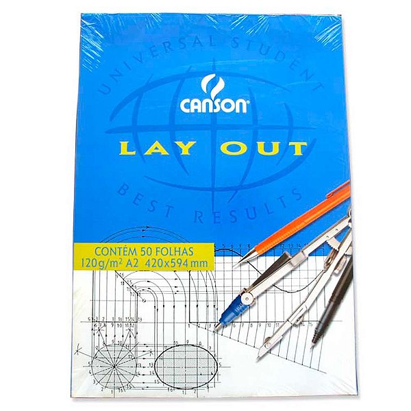 Bloco Papel Canson Layout A2 120g/m² 50 Folhas